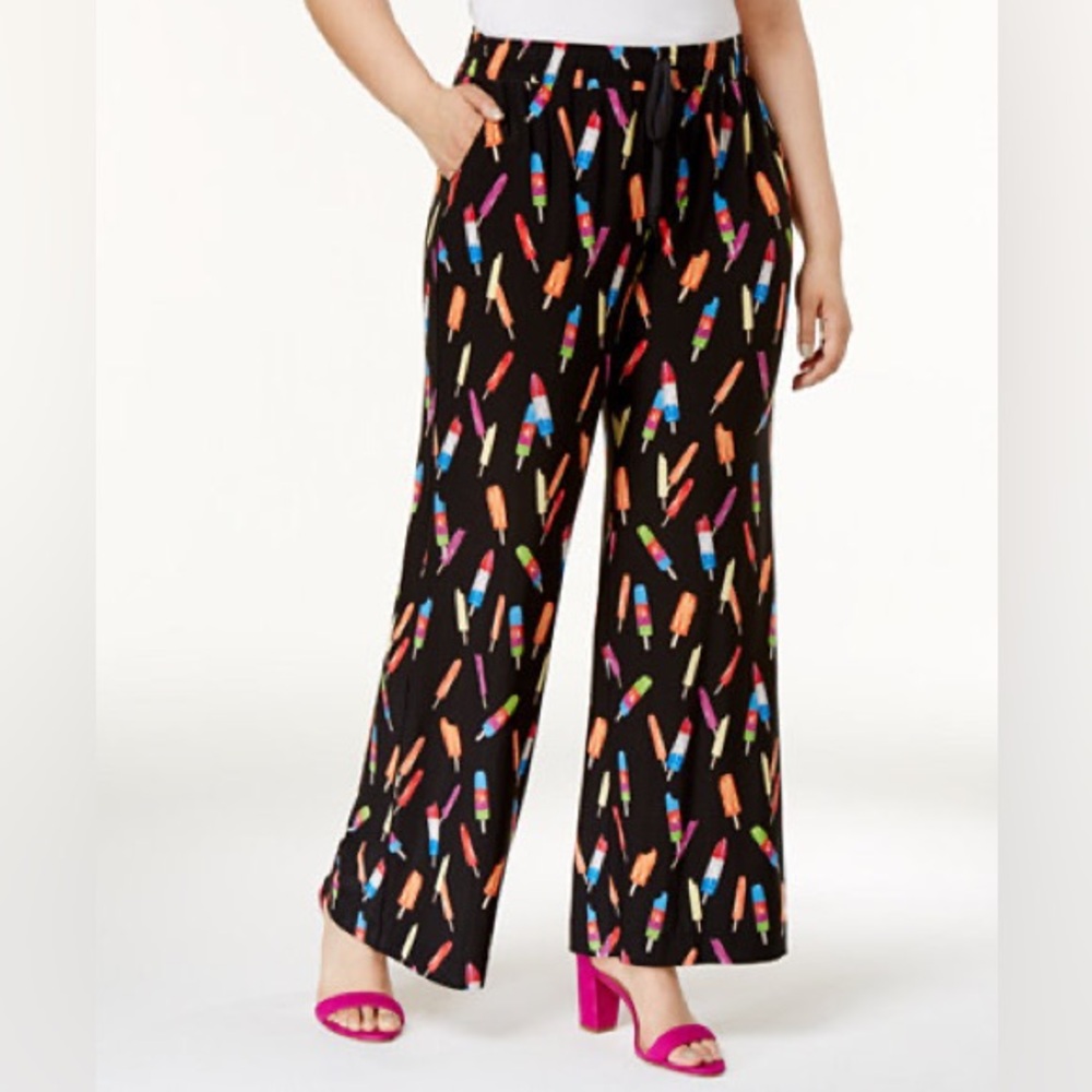 INC International Concepts Limited Edition Popsicle Print Wide Leg Pants - M